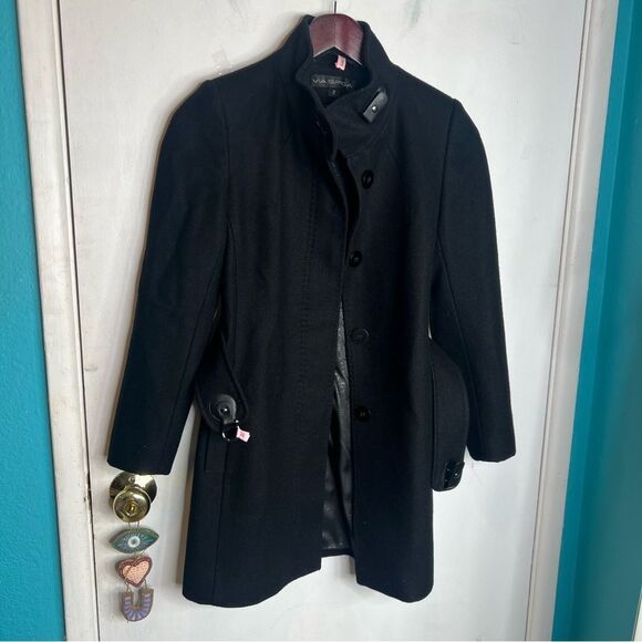 Via spiga wool peacoat button up, leather closures - Picture 2 of 8